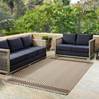 Modway Optica Chevron With End Borders Indoor/Outdoor Area Rug - 8 ft W x 10 ft L - Light/Dark Beige-Tight Low Pile Weave