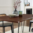 Modway Ardor 60" Live Edge Acacia Wood Acacia Wood Dining Table - Black Walnut-Powder-Coated Metal Legs