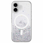 SwitchEasy Starfield 3D Compatible with MagSafe Case for iPhone 17 - Transparent-Dazzling visual effect: Utilizes vacuum drop glue technology, silver foil and bright powder to create a 3D dimensional visual effect