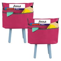 C-Line Large Chair Cubbie - 17" - Sunset Red - 2 Pack-This innovative product uses the student's chair to become a supply storage place for folders, binders, storage boxes and more
