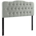 Modway Annabel Upholstered Fabric Queen Headboard - Grey-Elegantly tufted button headboard