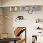 PawHut 4-Piece Cat Wall Shelves with Scratching Post, Ladder and Condo-Particleboard construction with necessary wall mounting accessories included 