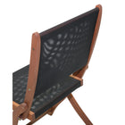 Dura Housewares Maui Wood Chair - noir - 2 Pack-Modern sling-tex seat and back for breathable comfort