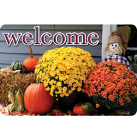 Ashley Productions The Original Fun Mat Welcome Mat - 15.5" x 23.5" - Scarecrow Flowers Welcome-Measurement & Design: The Scarecrow Flowers Welcome Mat measures 15.5" x 23.5".