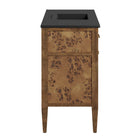 Modway Elysian 48" Wood Single Sink Bathroom Vanity - Black/Brown-Mango Wood Construction