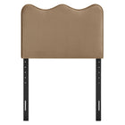 Modway Athena Stain-Resistant Performance Velvet Twin Size Headboard - Taupe-Seven Adjustable Mounting Positions