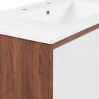 Modway Transmit 36" Wall-Mount Bathroom Vanity - Walnut/White-Wall-Mount Design