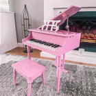 HOMCOM Modern Kids Mini 30-Key Piano Toy 2-Piece Set- Pink-Safe surface paint for safe play 