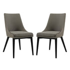 Modway Viscount Fabric Dining Side Chair - Granite - 2 Pack-Black Rubberwood Legs