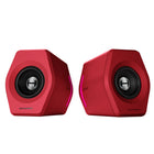 Hecate by Edifier G2000 Bluetooth Multi-Input Gaming Stereo Speakers with RGB Lights - Red-Unique column-shaped cabinet with 10-degree elevation and 0.65L isometric cavity, matte panel and metal laser engraving, screen printing logo and anti-slip foot pads