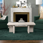 Hudson&Canal Dimitra 44"W Rectangular Coffee Table - Alder White-Features easy assembly