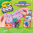 Crayola DIY Goo Wacky Booster Pack-CRAYOLA DIY GOO KIT: Includes 2 Crayola Goo powder pouches, 4 mystery mix-ins, 1 ultra-clean washable marker, 2 storage cans, 1 measuring scoop & instructions