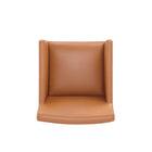 Manhattan Comfort Anna Square 22.83" Modern Faux Leather Upholstered Dining Armchair - Saddle - Set of 2-30 Day Limited Manufacturer's Warranty