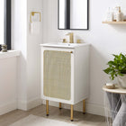 Modway Chaucer 18" Bathroom Vanity - White-Metal Cabinet Knob