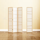 HOMCOM 3 Panel Freestanding Room Divider - Natural Wood-With six metal hinges, the folding design allows for easy setup and provides a space-saving storage solution

