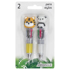 Merangue Mini Multi-Colour Animal Pens - 2 Pack-Perfect for school, office, or as a fun gift