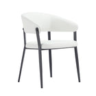 Manhattan Comfort Belle 22.4" Modern Textured Leatherette Upholstered Dining Chair - White - Set of 2-Plush, Foam-Filled Seat for Lasting Comfort