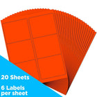 JAM Paper Mailing Address Labels, 3 1/3 x 4, Neon Red, 3 sets of 120 (354328040g)-Red
