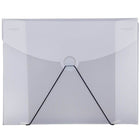 JAM Paper Plastic Portfolio with Hook Closure Medium - 6 1/2 x 9 1/2 x 1/4 - Clear Frost-Clear Frost Plastic Portfolio with Hook Closure