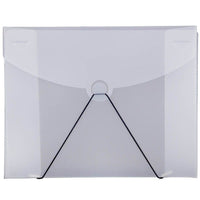 JAM Paper Plastic Portfolio with Hook Closure Medium - 6 1/2 x 9 1/2 x 1/4 - Clear Frost-Clear Frost Plastic Portfolio with Hook Closure