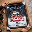 Frameworth Carolina Hurricanes 2026 Stanley Cup Champions: Nikolaj Ehlers Ice Design PhotoGlass Framed Photo - 18" W x 22" H-Product-type accurate build: PhotoGlass construction fuses the image to the glass itself and the glass surface wipes clean with a soft dry cloth