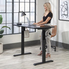 Sauder Miscellaneous Office Adjustable Height Desk - Black-Melamine top surface is heat, stain, and scratch resistant