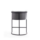 Manhattan Comfort Cosmopolitan 23.7" Mid-Century Modern Faux Leather Upholstered Counter Stool - Grey and Black - 3 Pack-Delivered to you Fully Assembled! No Assembly Required