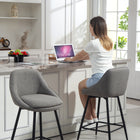 HOMCOM 26" Counter Height Swivel Bar Stools - Dark Grey - 2 Pack-Built-in footrest helps you relax your legs
