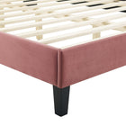 Modway Alexandria Tufted Performance Velvet Twin Platform Bed with Black Wood Legs - Dusty Rose-Weight Capacity: 800 lb