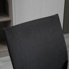 Vinsetto Mid Back Linen Swivel Computer Chair - Black-Adjustable seat height from 35"