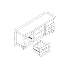 Manhattan Comfort Richmond 60" Traditional TV Stand - Grey-Style and Durability Added with Steel Corner Plates and Steel Handles