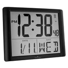 Marathon Super-Jumbo Atomic Digital Wall Clock with 7" Digits - Black-JUMBO DISPLAY - LCD display features 7-inch digits for easy viewing