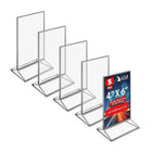 Azar Desktop/Countertop Top/Side Loading Acrylic Card Holder - Clear - 5 Pack (152792-SLV-5PK)-Sold in Packs of 5