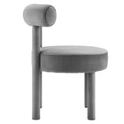 Modway Toulouse Performance Velvet Dining Chair - Grey-Comes Fully Assembled