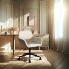 Homy Casa Modern Adjustable Office Chair Beige Chenille Fabric with Black Base-Ergonomic Design: The chair’s ergonomic design offers superior support and promotes better posture during long working hours