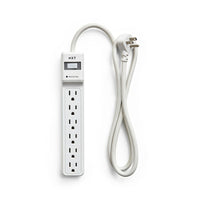 NXT Technologies NX54312-CA NX54312, 6-Outlet Surge Protector, 4ft, 600 Joules - White-6 standard outlets