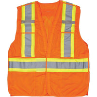 Traffic Vests, CSA Compliant Surveyor, Orange, SEF103, 6 Pack-Orange