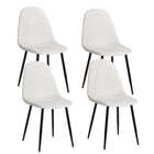 FurnitureR Fabric Dining Chair - Ivory Beige - 4 Pack-Stylish Design: The fabric upholstery adds a touch of sophistication, complementing any modern or contemporary décor.