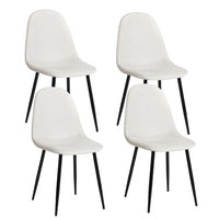 FurnitureR Fabric Dining Chair - Ivory Beige - 4 Pack-Stylish Design: The fabric upholstery adds a touch of sophistication, complementing any modern or contemporary décor.