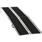 HOMCOM 8' Wheelchair Ramp with Non-Skid Layering - Black-Sturdy and anti-corrosive aluminum alloy construction with super strength and durability 