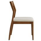 Modway Solara Fabric Wood Dining Side Chairs - Walnut/Heathered Weave Beige - 2 Pack-7