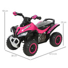 Aosom Kids Sliding Ride-On 4 Wheel ATV - Pink-Overall Dimension: 26.5"L x 15"W x 17.25"H 