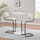 Modway Parity Boucle Bar Stools - Black Ivory - Set of 2-Channel Tufted