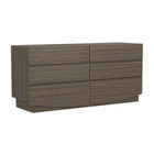 Manhattan Comfort Ardea 72" Contemporary 6-Drawer Double Dresser - Walnut-Easy assembly with included hardware and instructions