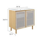 Modway Calla 36" Perforated Metal Bathroom Vanity - White/Oak-Wood Grain Laminate