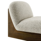 Modway Loyal Boucle Fabric Accent Chair and Ottoman Set - River Rock Walnut-9