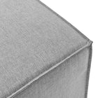 Modway Saybrook Outdoor Patio Upholstered Sectional Sofa Ottoman - Grey-Non-Marking Foot Caps