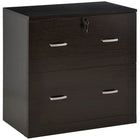 Vinsetto 2-Drawer Lateral Filing Cabinet with Lock - Espresso-2-drawer file cabinet accommodates hanging letter size files