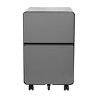 Geelong 2-Drawer Rounded Filing Cabinet - Grey-2-Drawer Filing Cabinet for Letter and Legal Paper