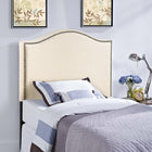 Modway Curl Nailhead Upholstered Twin Headboard - Ivory-Nail button trim